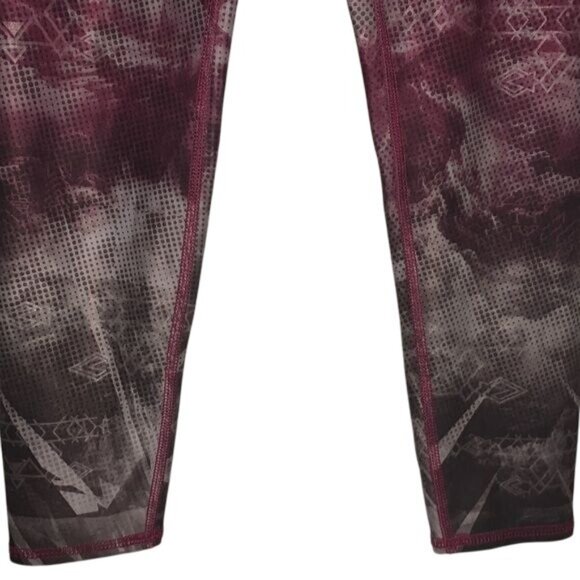 Evolution & Creation Womens Geometric Print Burgundy Leggings Size S - Picture 4 of 8